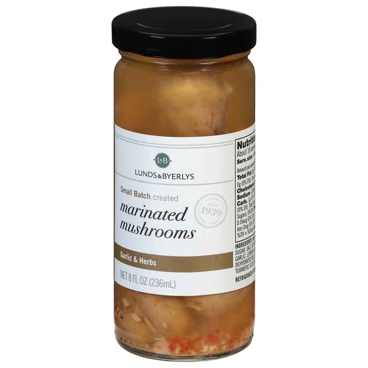 slide 4 of 4, Lunds & Byerlys Marinated Garlic & Herbs Mushrooms 8 fl oz, 8 fl oz