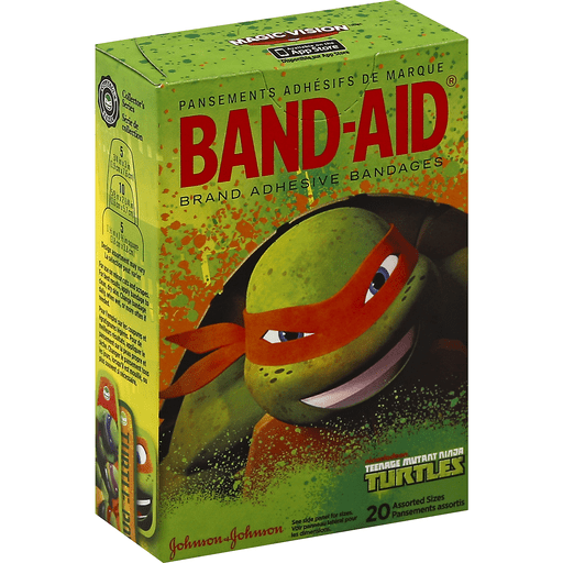 slide 1 of 1, BAND-AID Bandages, Teenage Mutant Ninja Turtles, 20 ct