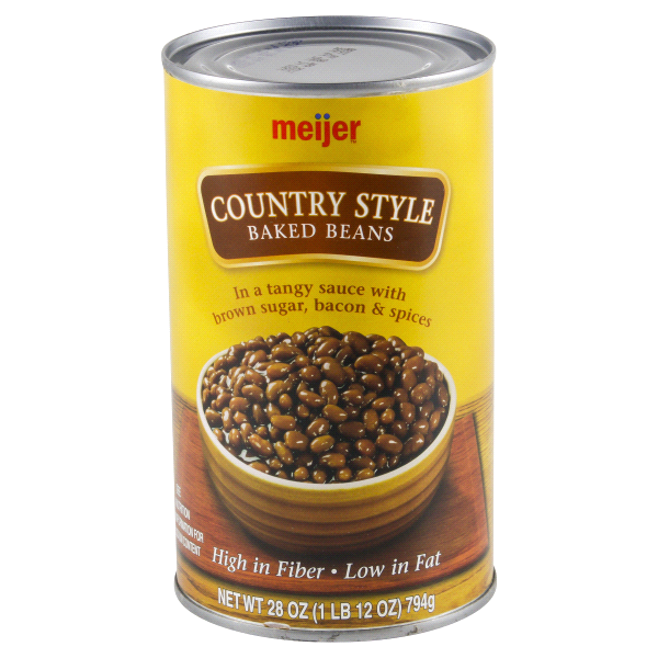 slide 1 of 4, Meijer Country Style Baked Beans, 28 oz