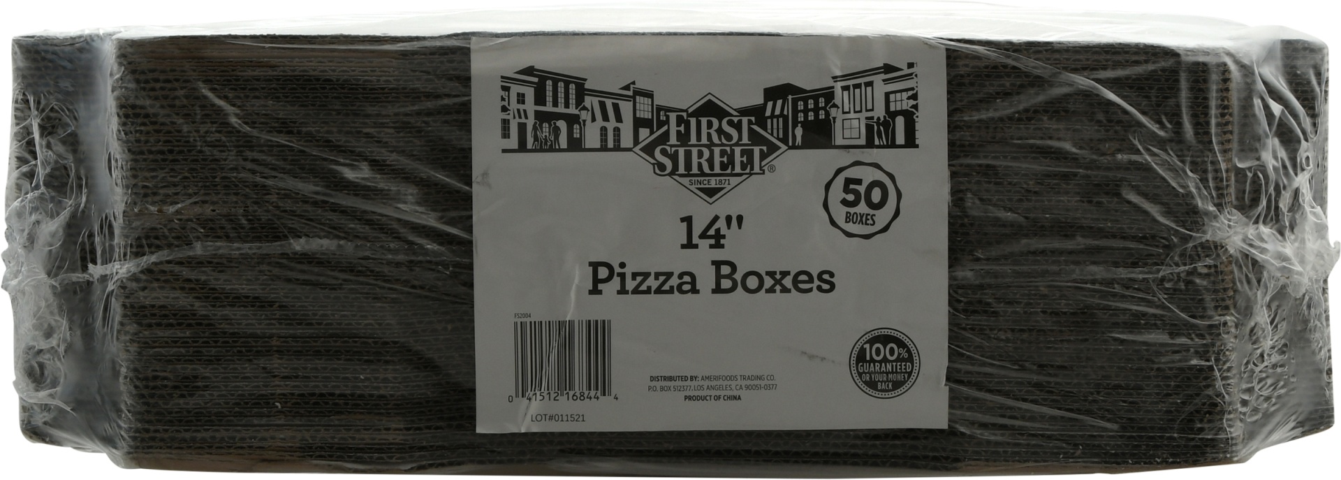 slide 1 of 1, First Street Fs Heavier Weight White Printed 14 Inch Pizza Bxs, 50 ct