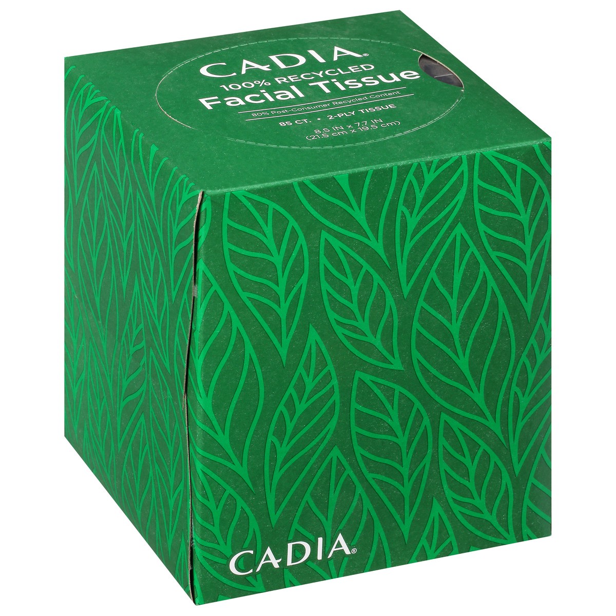 slide 8 of 12, Cadia 100% Recycled 2-Ply Facial Tissue 85 Count, 85 ct