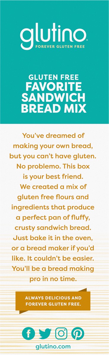 slide 7 of 9, GLUTINO Sandwich Bread Mix, 20.1 oz, 20.1 oz