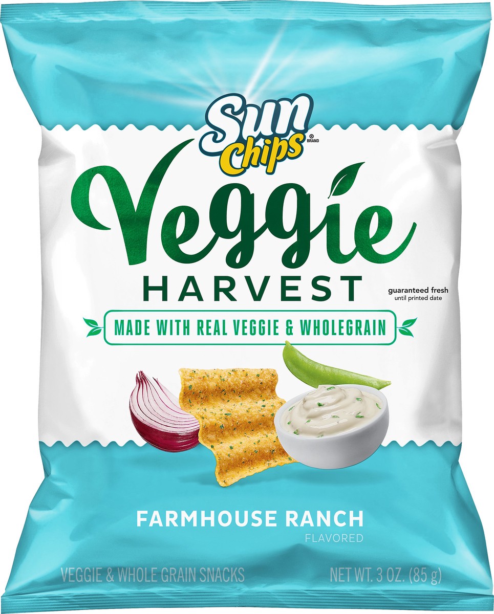 slide 4 of 5, SunChips Veggie Harvest Whole Grain Snacks Veggie And Grain Farmhouse Ranch Flavored 3 Oz, 3 oz