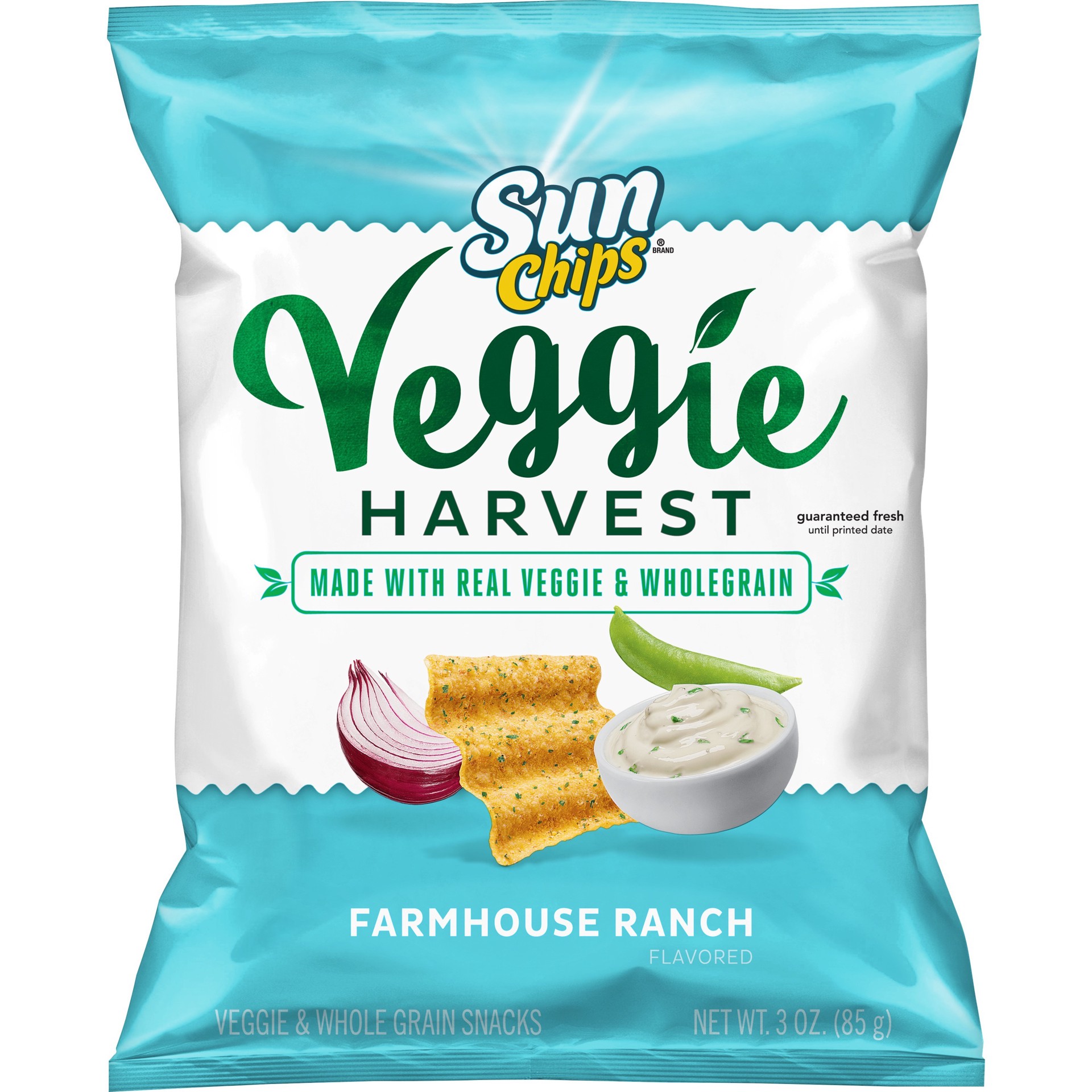 slide 1 of 5, SunChips Veggie Harvest Whole Grain Snacks Veggie And Grain Farmhouse Ranch Flavored 3 Oz, 3 oz