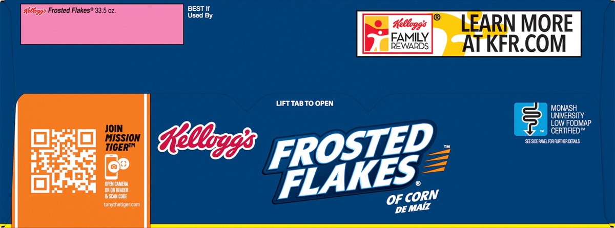 slide 7 of 7, Frosted Flakes Kellogg's Frosted Flakes Breakfast Cereal, 8 Vitamins and Minerals, Kids Snacks, Giant Size, Original, 33.5oz Box, 1 Box, 33.5 oz