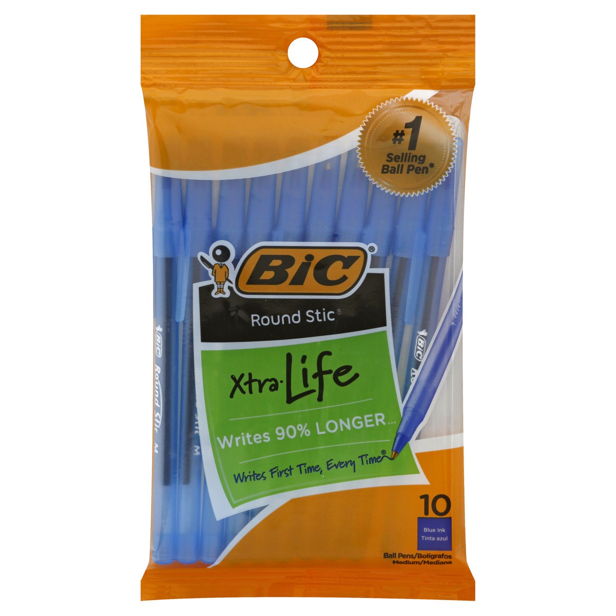 slide 6 of 10, BIC Xtra Life Ballpoint Pens, Medium Tip, 10ct - Blue, 10 ct