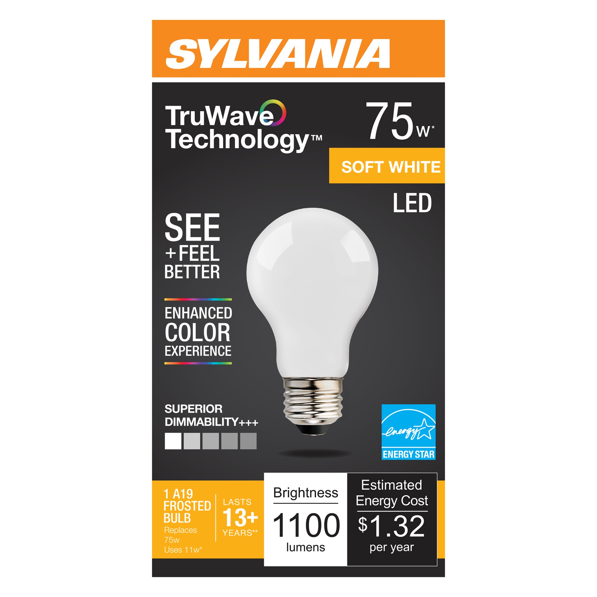 slide 1 of 1, Sylvania Sylv Led 11 Watt Frost A19 Warm, 1 ct