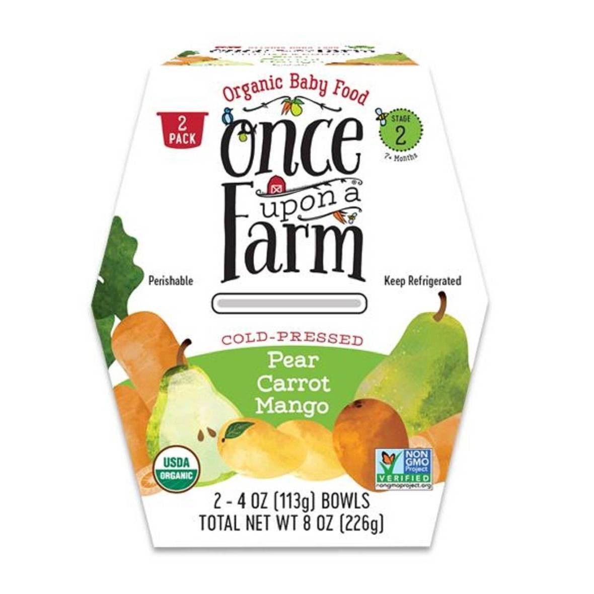 slide 1 of 1, Once Upon a Farm Mango Carrot Pear, 8 oz