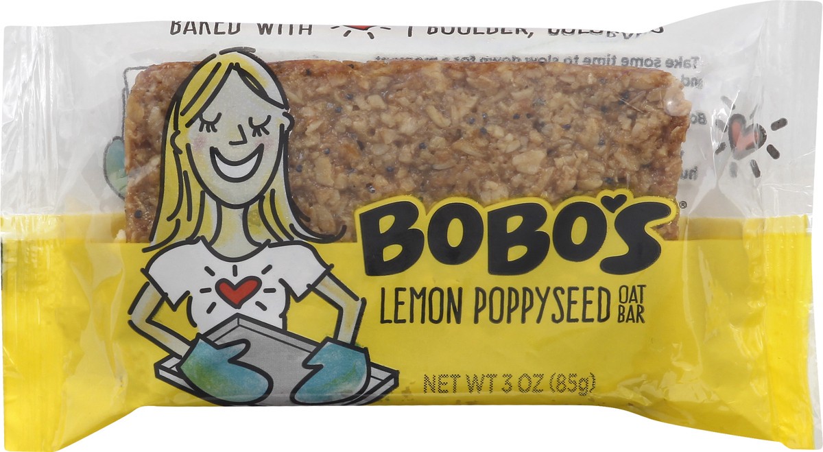 slide 9 of 10, Bobo's Lemon Poppyseed Oat Bar 3 oz. Wrapper, 3 oz