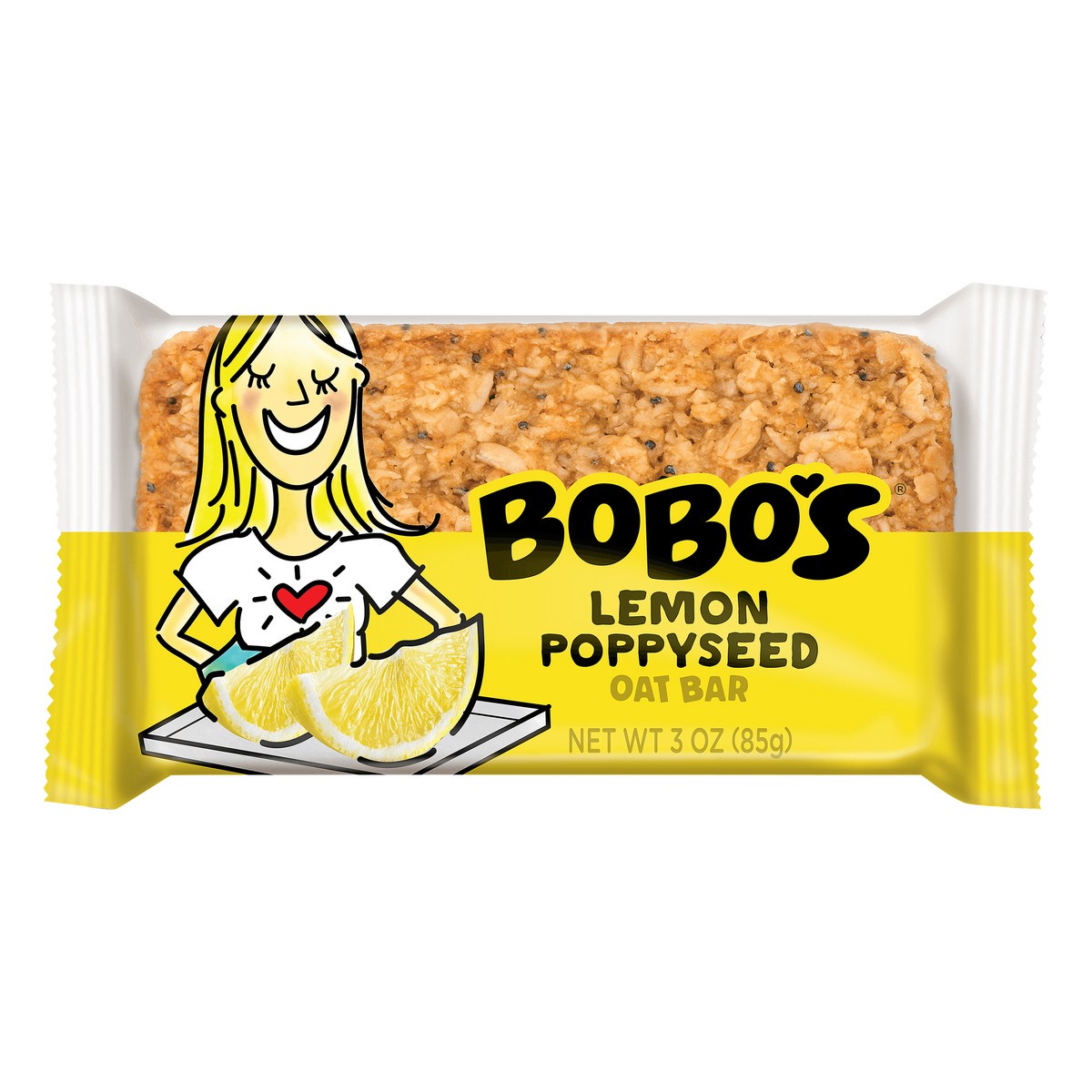 slide 1 of 10, Bobo's Lemon Poppyseed Oat Bar 3 oz. Wrapper, 3 oz