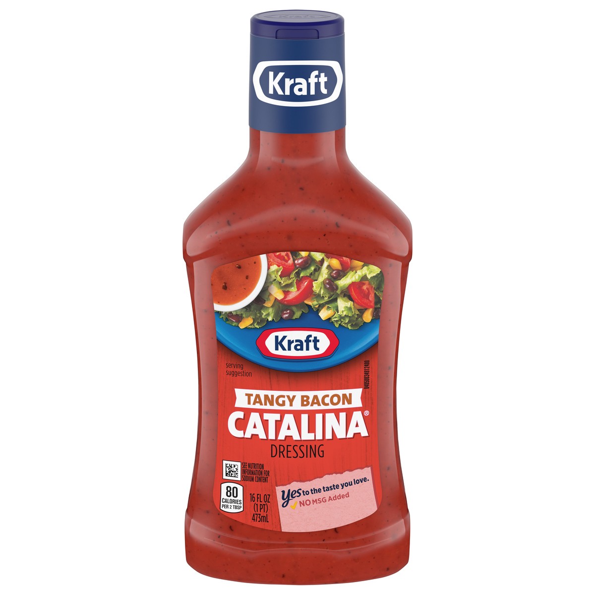 slide 1 of 9, Kraft Tangy Bacon Catalina Salad Dressing, 16 fl oz Bottle, 16 fl oz