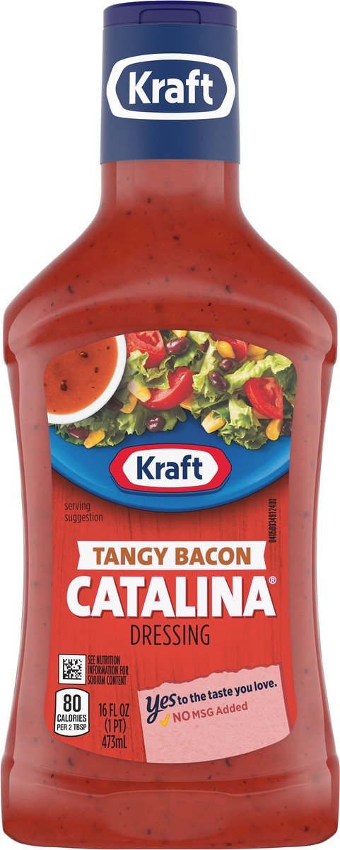 slide 6 of 9, Kraft Tangy Bacon Catalina Salad Dressing, 16 fl oz Bottle, 16 fl oz