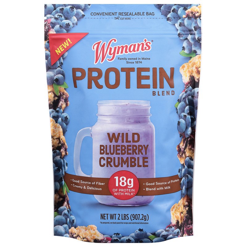 slide 1 of 5, Wyman's Protein Blend, Wild Blueberry Crumble, 2 lb