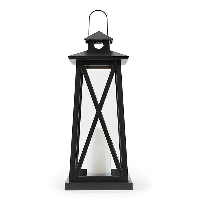 slide 1 of 7, Sterling & Noble LED Lantern - Satin Black, 18.75 in