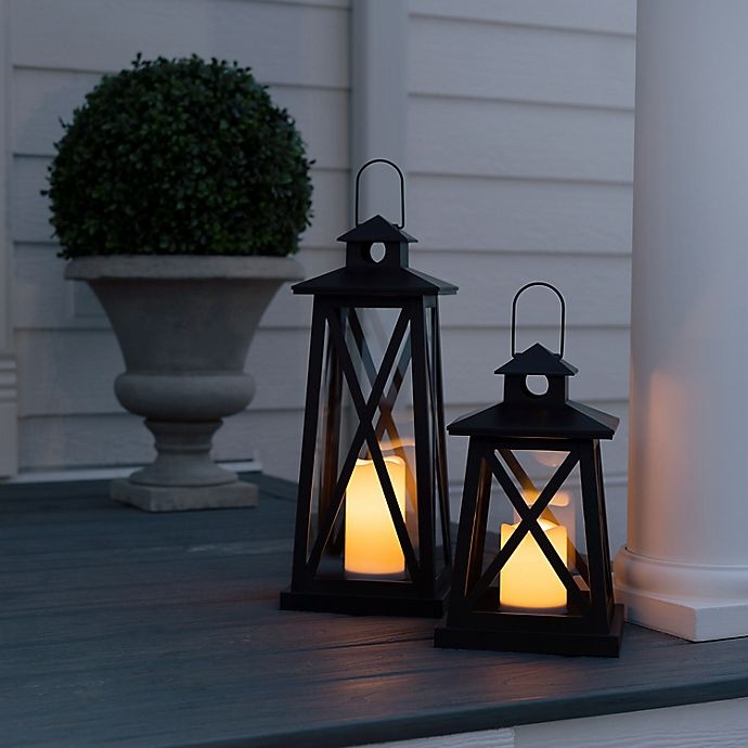 slide 6 of 7, Sterling & Noble LED Lantern - Satin Black, 18.75 in