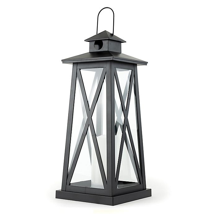 slide 7 of 7, Sterling & Noble LED Lantern - Satin Black, 18.75 in