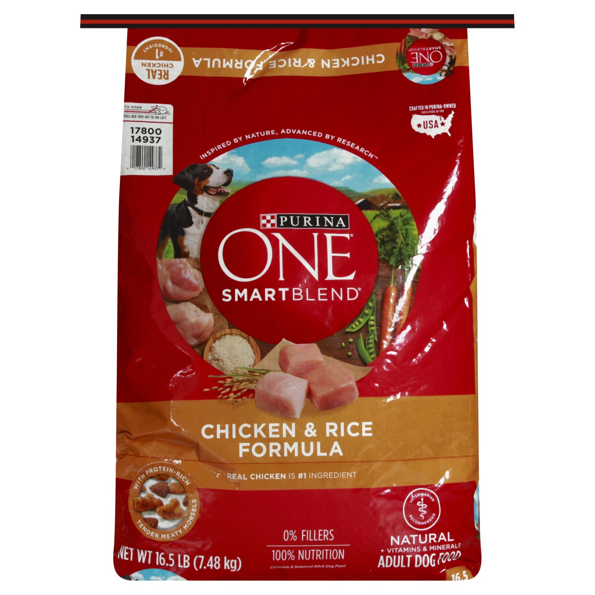 Purina ONE Adult Smartblend Chicken & Rice Dry Dog Food 16.5 lb Shipt