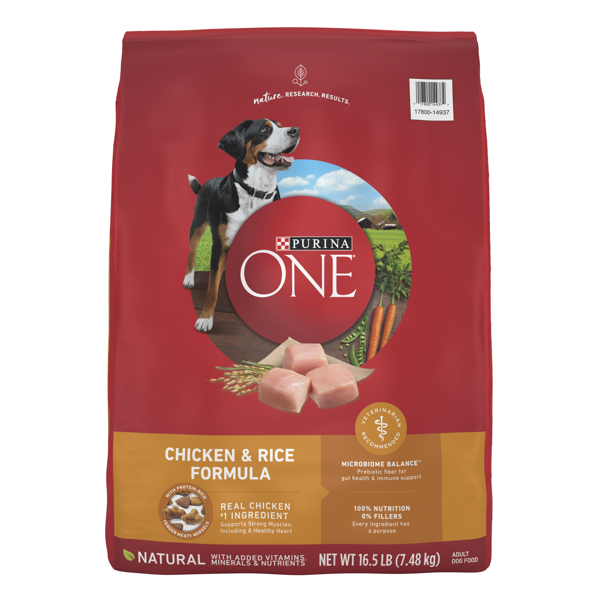 slide 1 of 9, Purina ONE SmartBlend Natural Dry Dog Food with Chicken & Rice - 16.5lbs, 16.5 lb