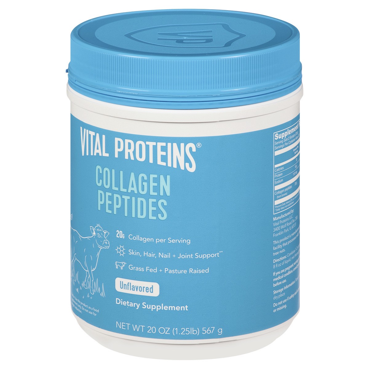 slide 4 of 9, Vital Proteins Unflavored Collagen Peptides 20 oz, 20 oz