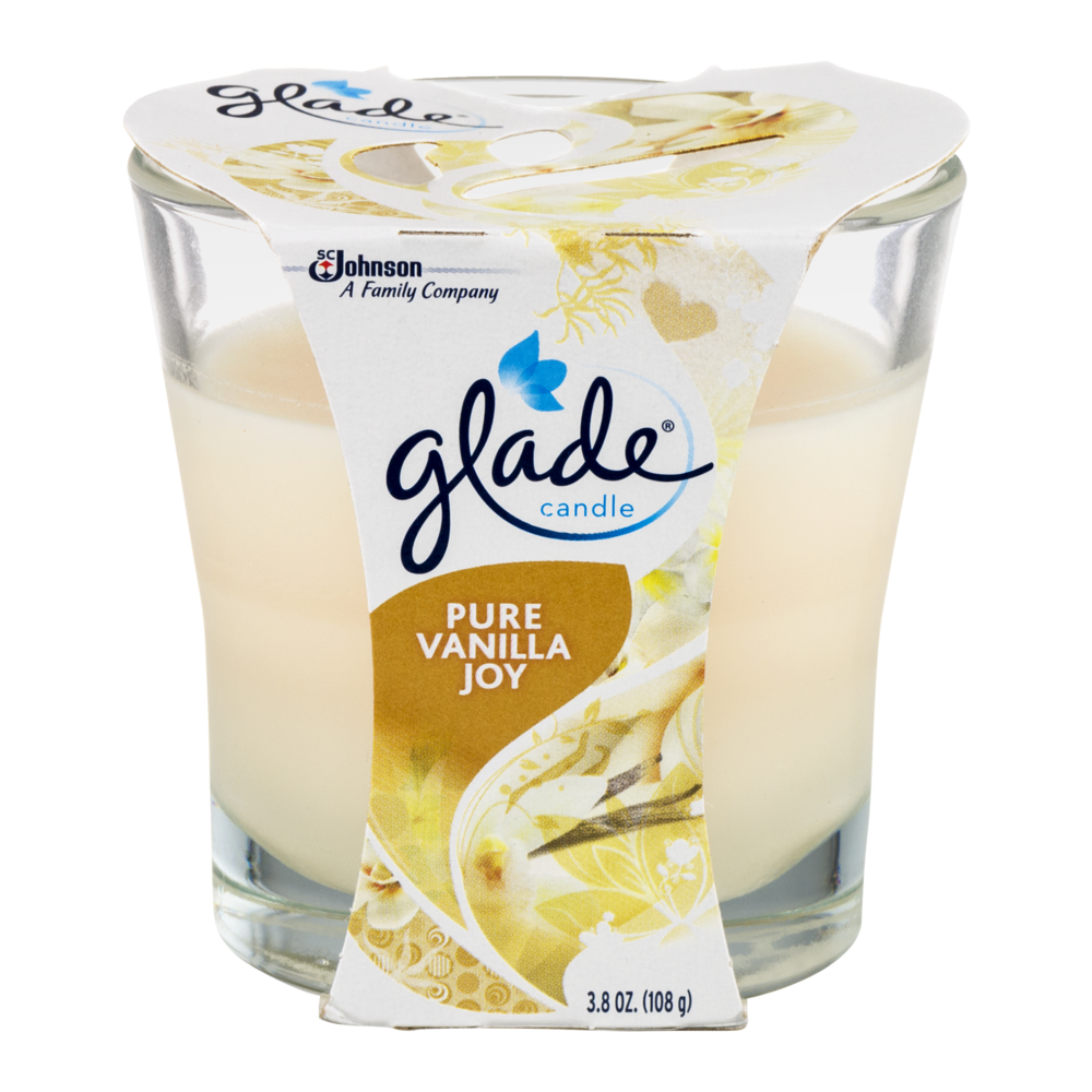 slide 1 of 1, Glade Pure Vanilla Joy Jar Candle, 3.8 oz