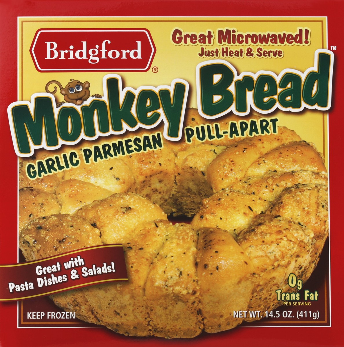 slide 1 of 4, Bridgford Monkey Bread Garlic Parm, 14.5 oz