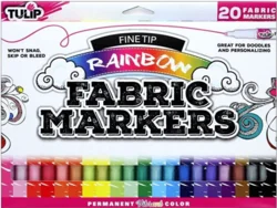 Tulip Fabric Markers Multi Fine Tip Rainbow 20pk