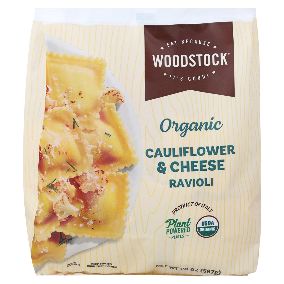 slide 9 of 14, Woodstock Organic Cauliflower & Cheese Ravioli 20 oz, 20 oz