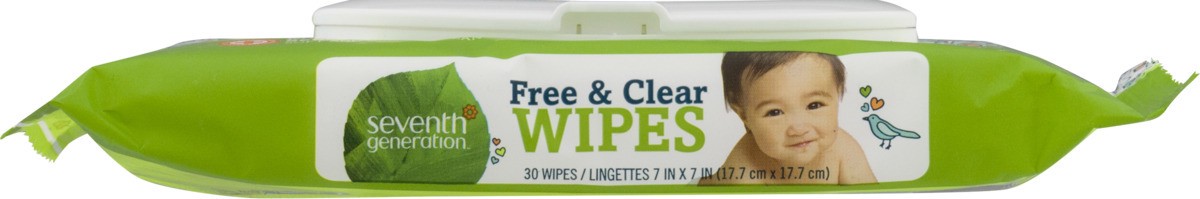 slide 2 of 9, Seventh Generation Baby Wipes Travel Pack with Flip-Top Dispenser Free & Clear, 30 count, 30 ct