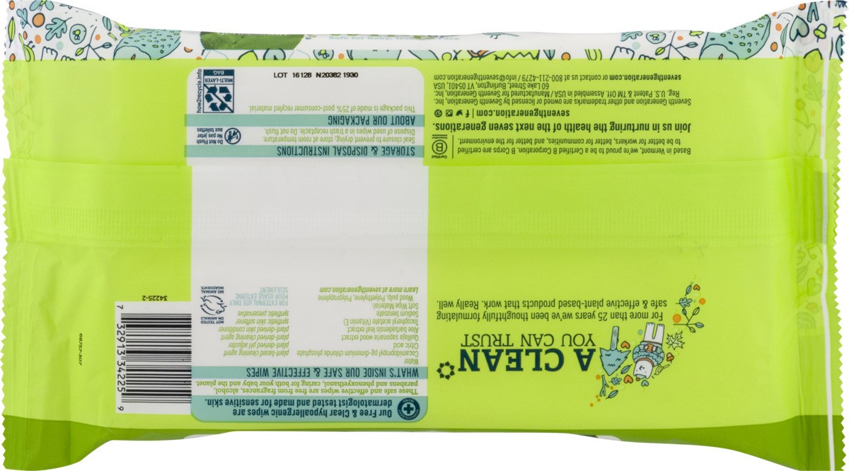 slide 7 of 9, Seventh Generation Baby Wipes Travel Pack with Flip-Top Dispenser Free & Clear, 30 count, 30 ct