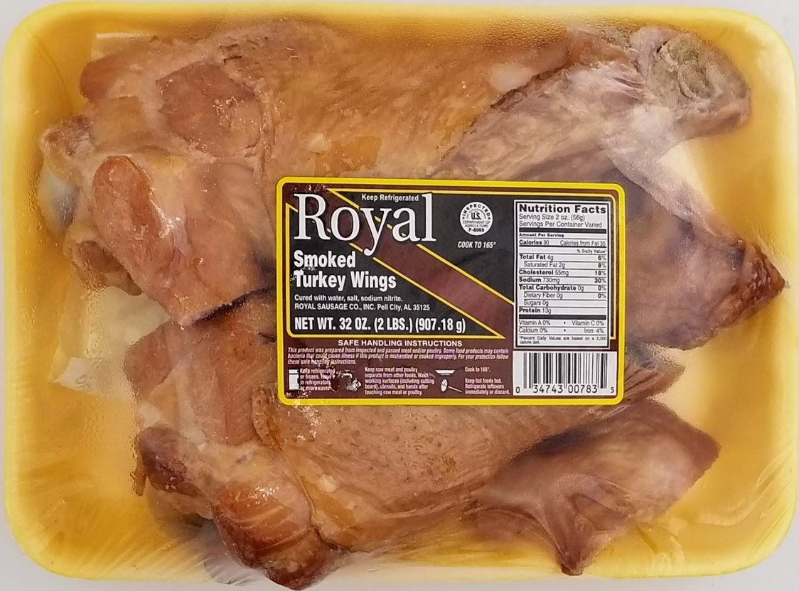 slide 1 of 1, Royal Smoked Turkey Wings, 2 lb