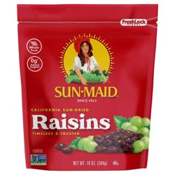 Sun-Maid California Sun-Dried Raisins 10oz Resealable Stand-Up Zipper Bag