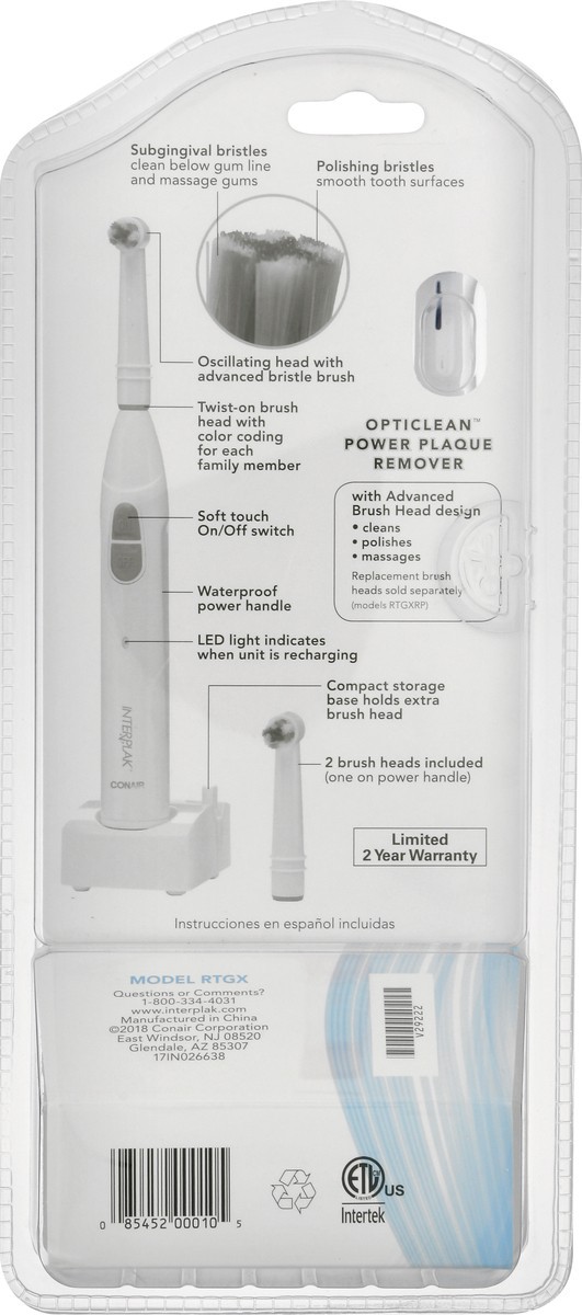 slide 2 of 10, Conair Interplak Opticlean Rechargeable Power Plaque Remover 1 ea, 1 ct