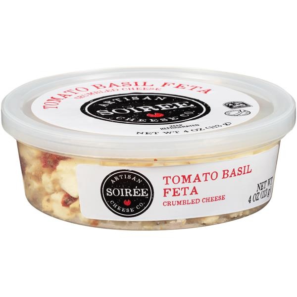 slide 1 of 1, Hy-vee Select Tomato & Basil Feta Crumbled Cheese - 4 oz, 4 oz