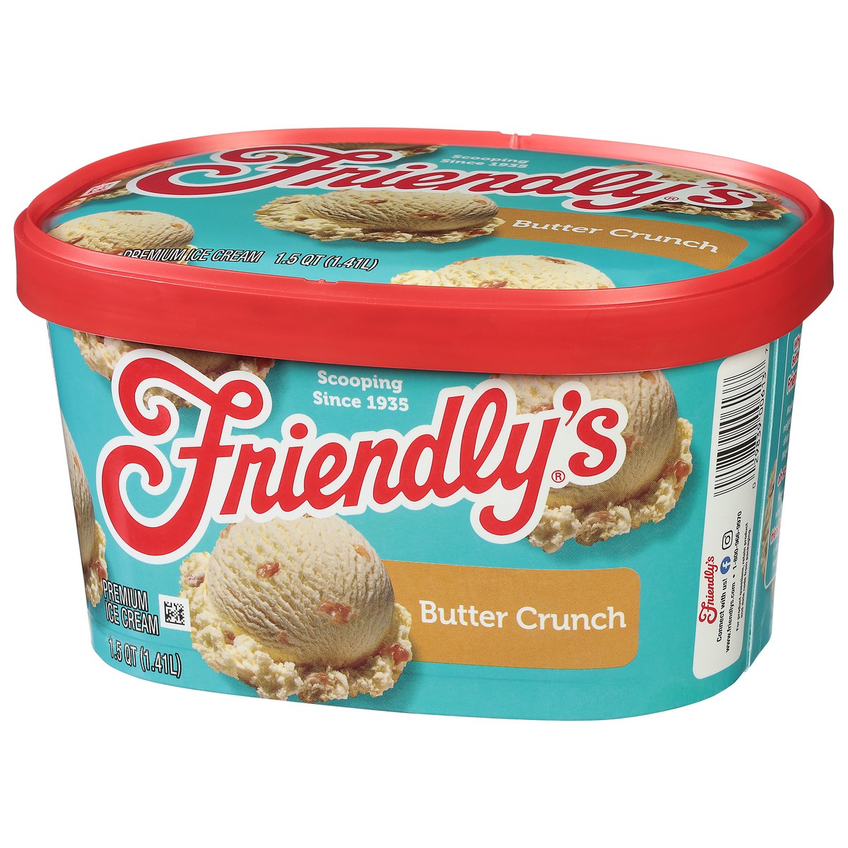 slide 3 of 9, Friendly's Premium Ice Cream Rich & Creamy Butter Crunch, 48 fl oz