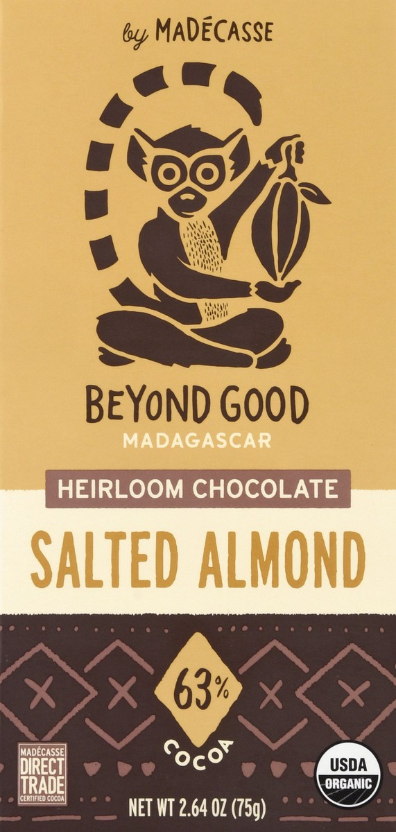 slide 8 of 9, Beyond Good 63% Cocoa Salted Almond Chocolate 2.64 oz, 2.64 oz