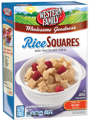 slide 1 of 1, Western Family Rice Squares Cereal, 12 oz