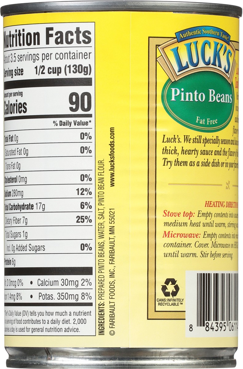 slide 6 of 9, Luck's Fat Free Pinto Beans 15 oz, 15 oz