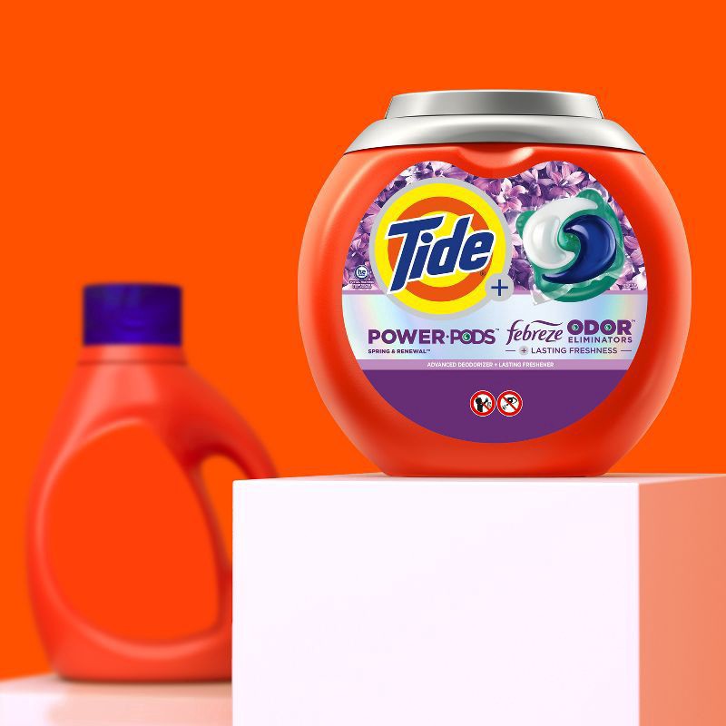 slide 4 of 9, Tide Power Pods with Febreze Laundry Detergent Pacs, 45 Count, Spring & Renewal Scent, All-Day Freshness, 45 ct