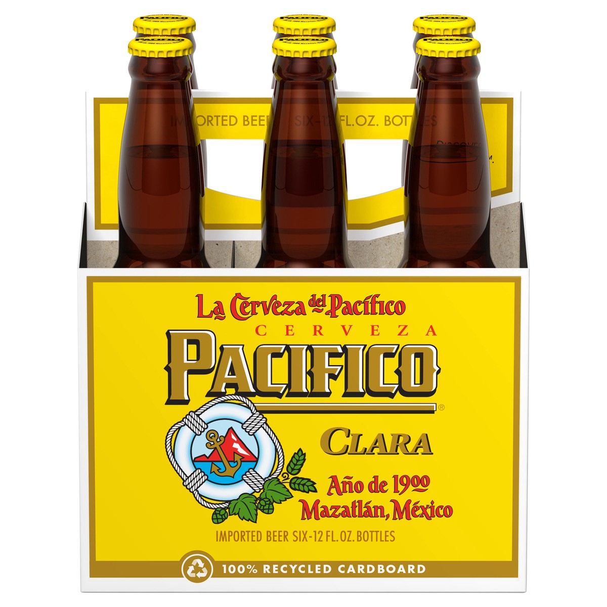 slide 1 of 8, Pacifico Clara Mexican Lager Import Beer, 6 pk 12 fl. oz. Bottles, 4.4% ABV, 6 ct; 12 oz