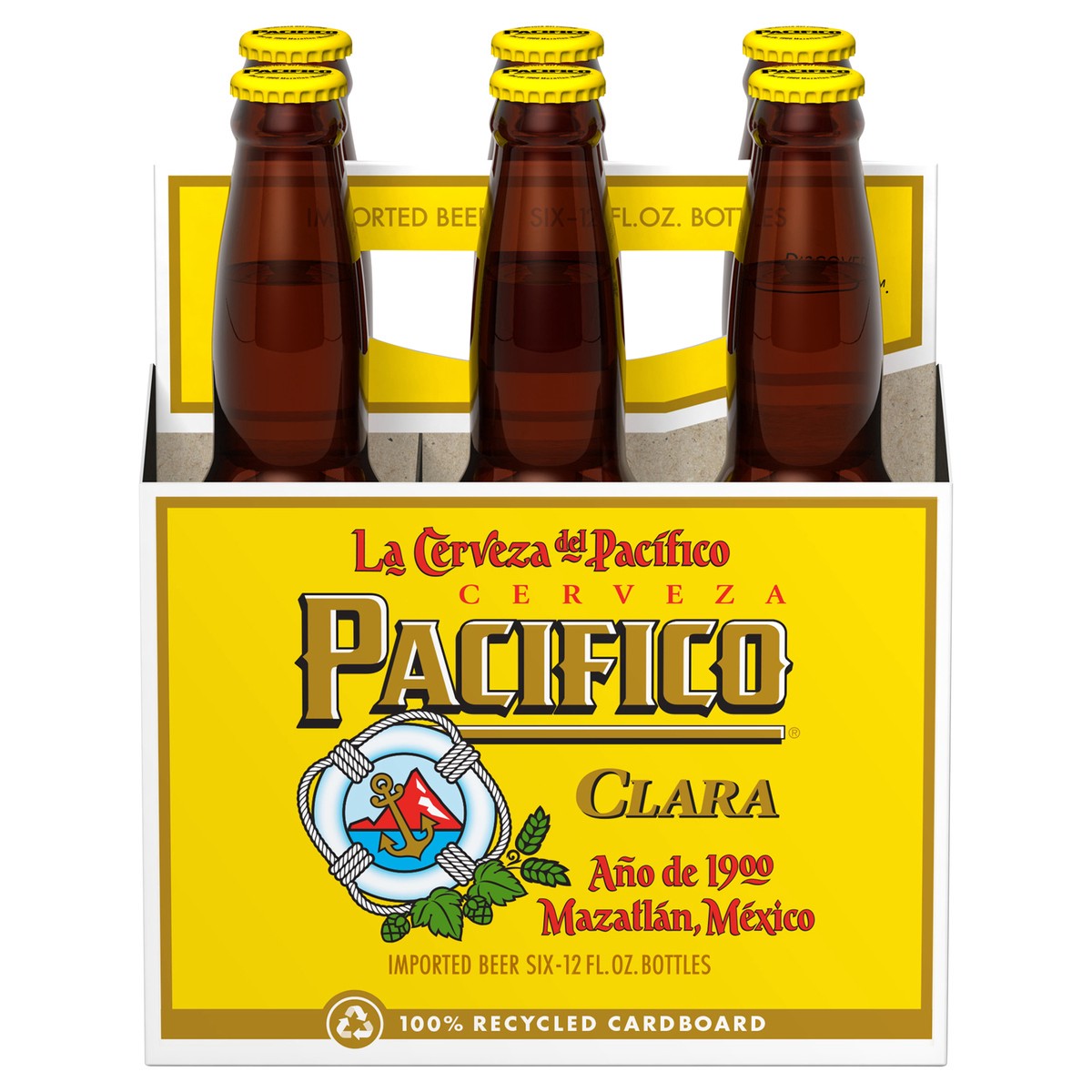 slide 1 of 8, Pacifico Clara Mexican Lager Import Beer, 6 pk 12 fl oz Bottles, 4.4% ABV, 6 ct; 7 oz
