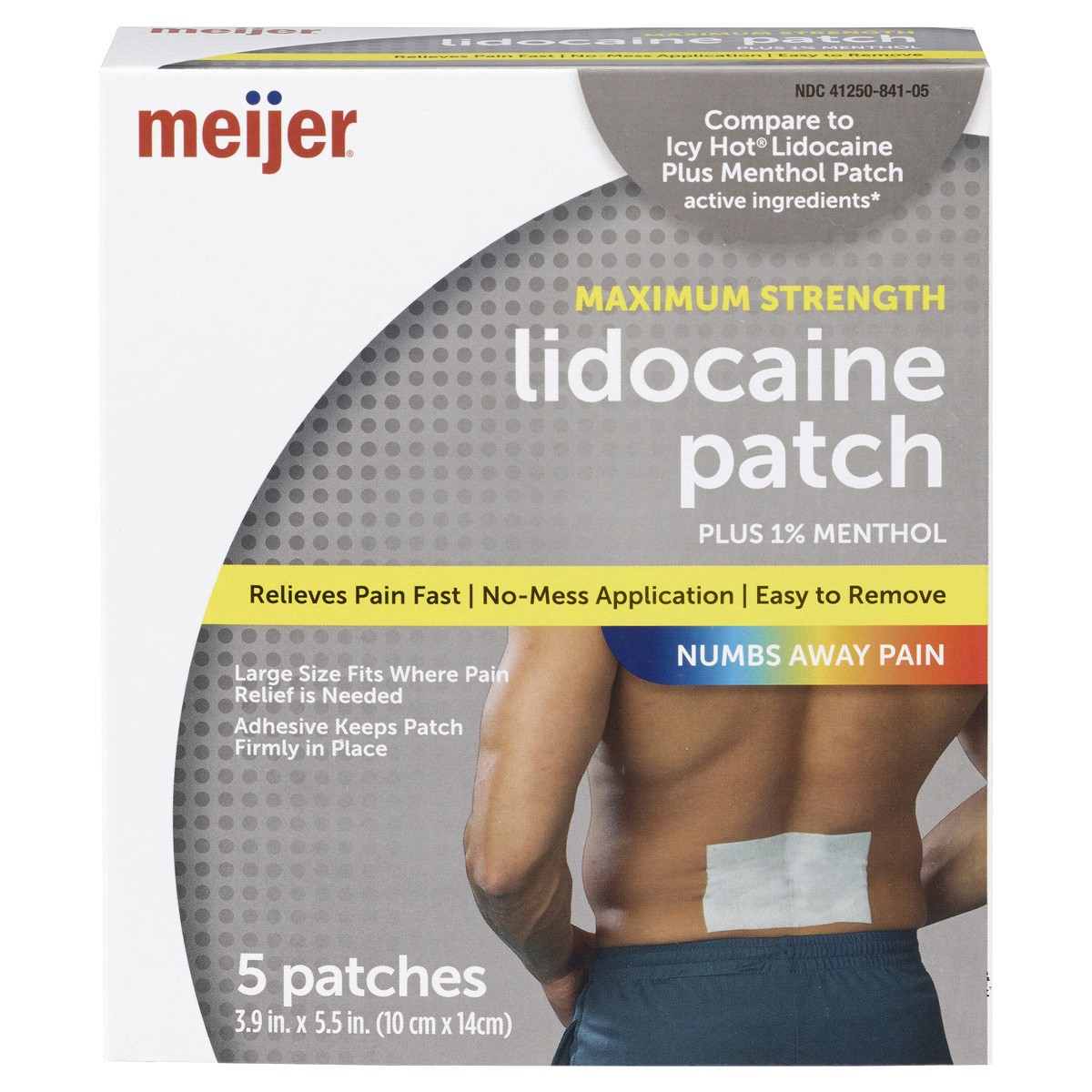 slide 1 of 2, Meijer Cold and Hot Pain Patch + Lidocaine, 5 Ct, 5 ct