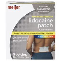 Meijer Cold and Hot Pain Patch + Lidocaine, 5 Ct