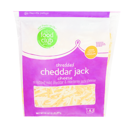 slide 1 of 1, Food Club Cheddar Jack Mild Cheddar & Monterey Jack Shredded Cheese, 32 oz