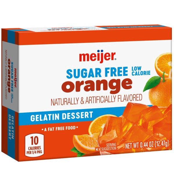 slide 11 of 29, Meijer Sugar Free Orange Dessert Gelatin, 0.44 oz