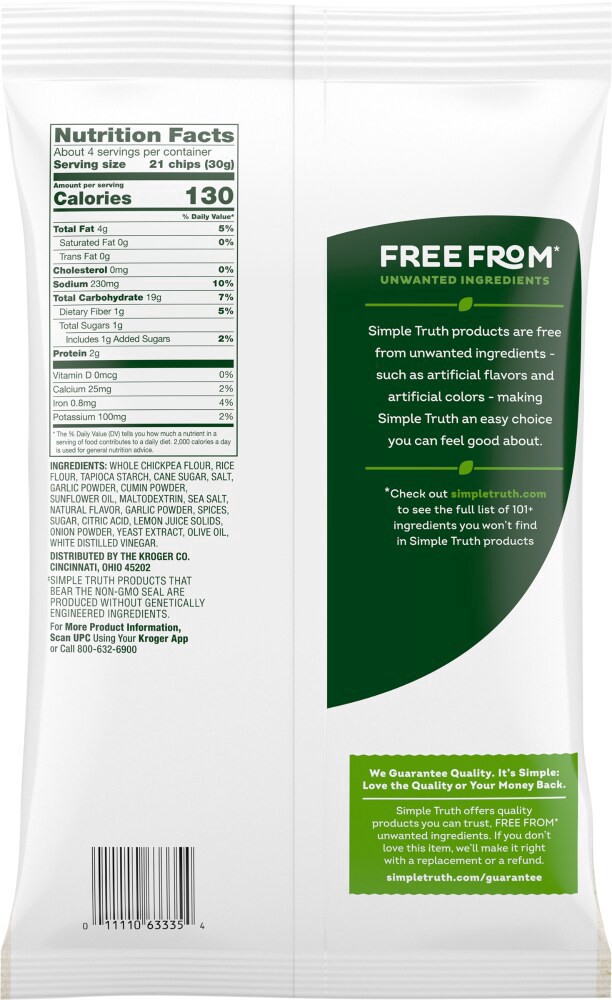 slide 2 of 2, Simple Truth Mediterranean Herb Baked Chickpea Crisps, 4 oz