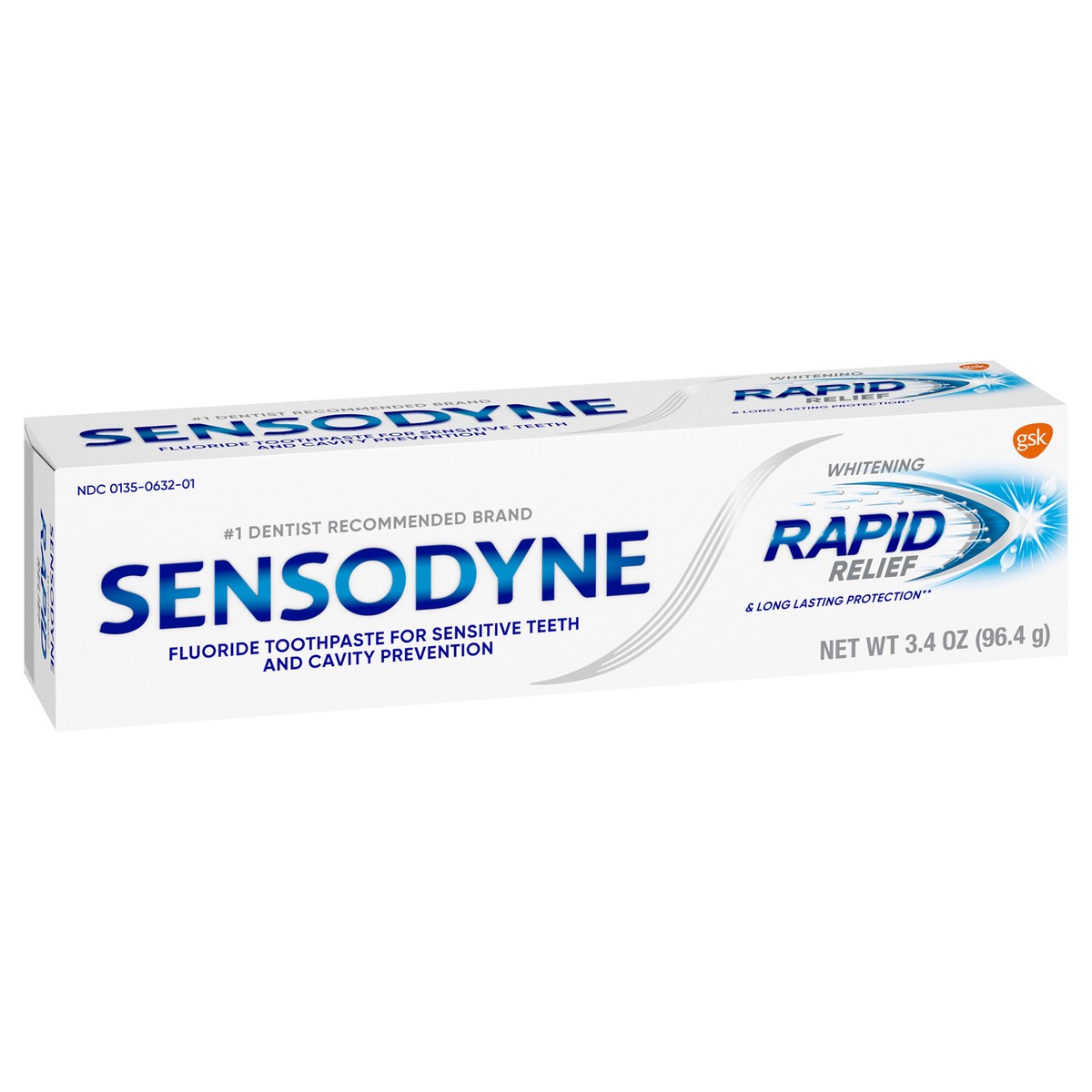 slide 2 of 9, Sensodyne Rapid Relief Extra Whitening Sensitive Toothpaste with Fluoride - 3.4 Ounces, 3.4 oz