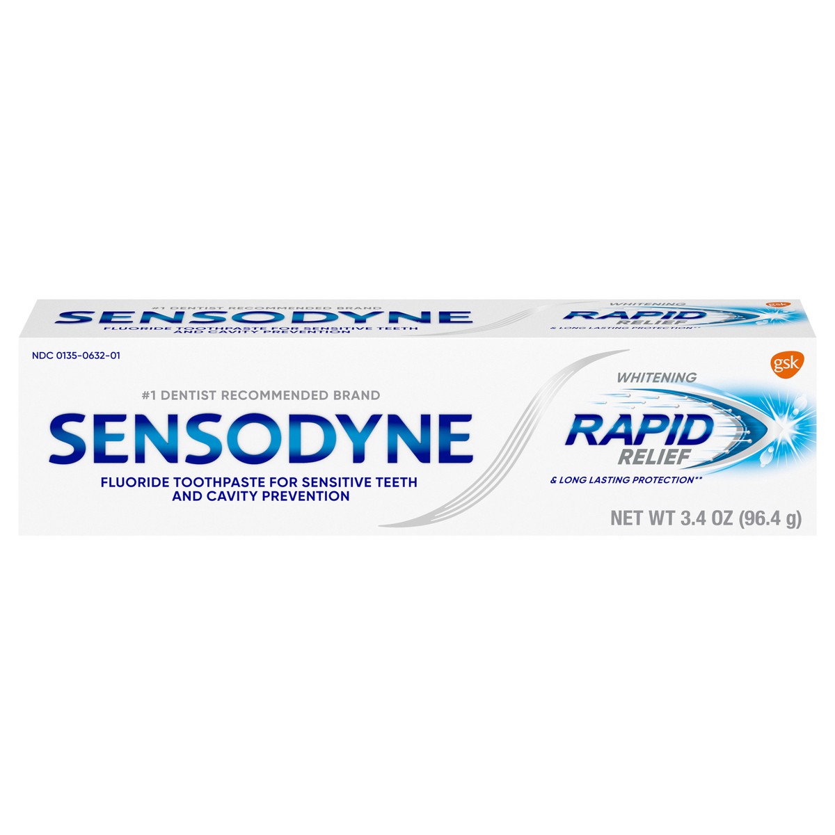 slide 1 of 9, Sensodyne Rapid Relief Extra Whitening Sensitive Toothpaste with Fluoride - 3.4 Ounces, 3.4 oz