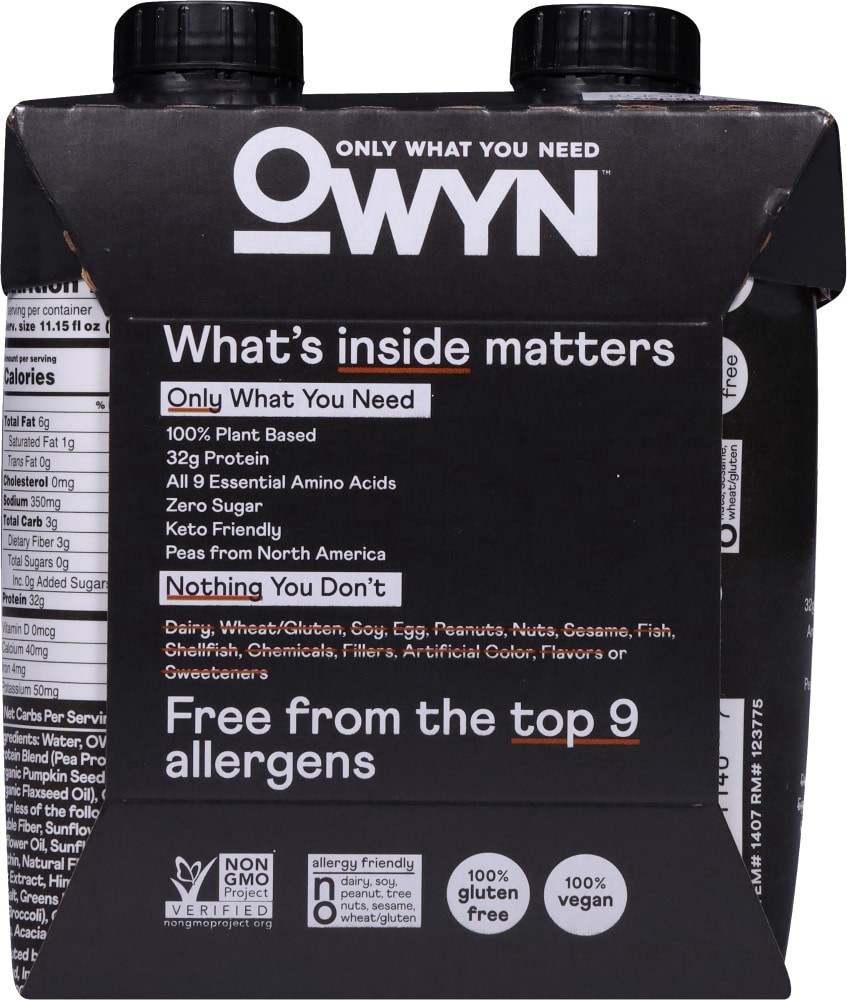 slide 2 of 6, Owyn Elite Sea Salted Caramel Plant Protein Shakes, 4 ct / 11.15 fl oz