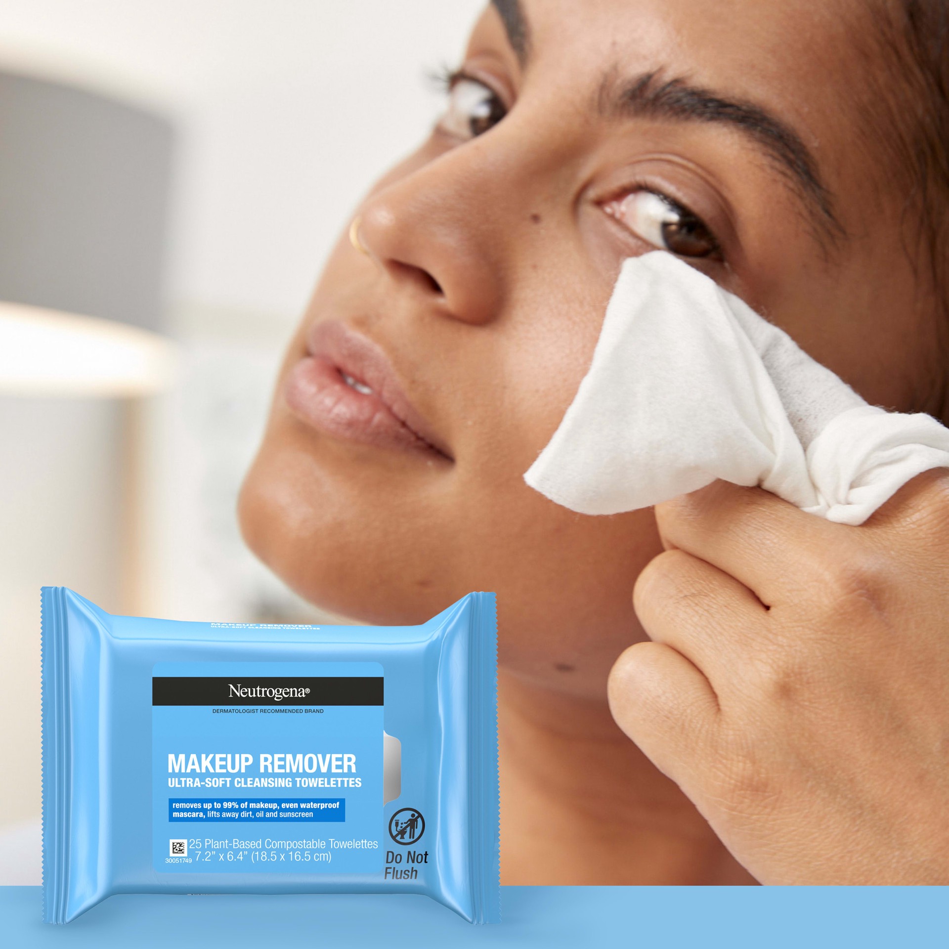 slide 9 of 9, Neutrogena Facial Cleansing Makeup Remover Wipes - 25ct/2pk, 25 ct; 2 ct
