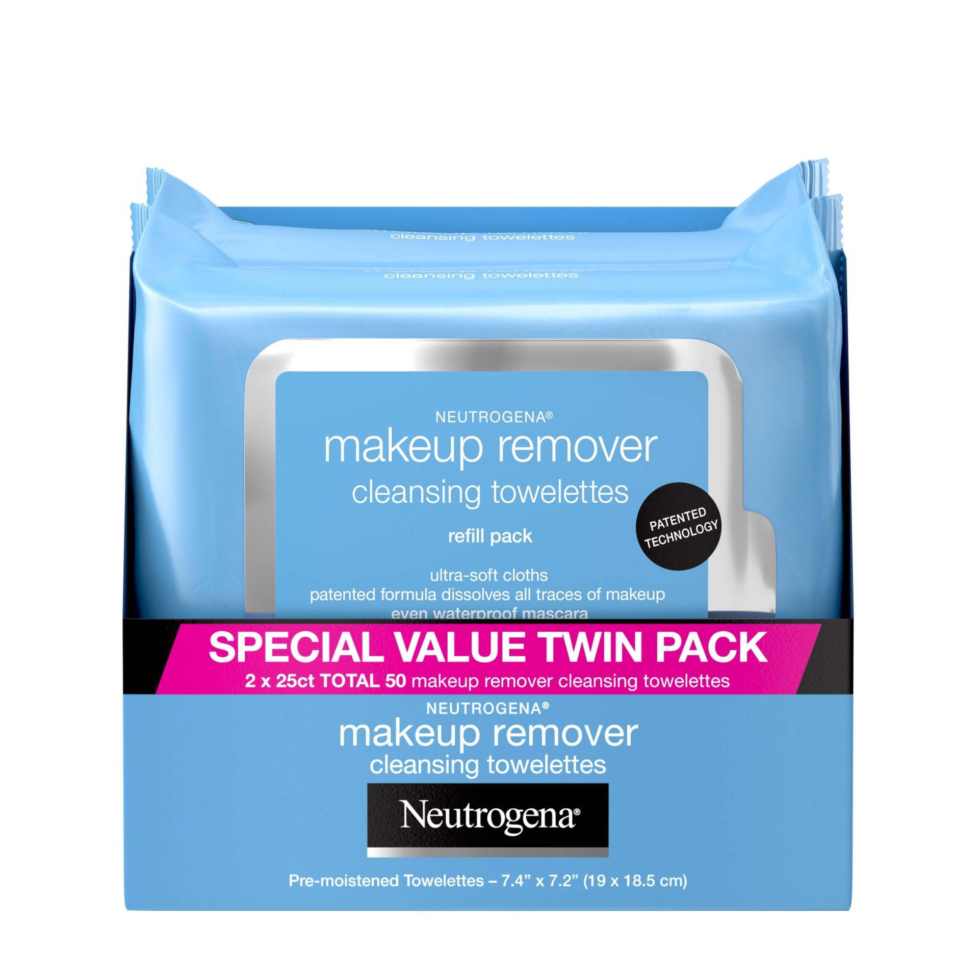 slide 1 of 2, Neutrogena Makeup Remover Cleansing Towelettes Refill Pack, 25 ct; 2 ct